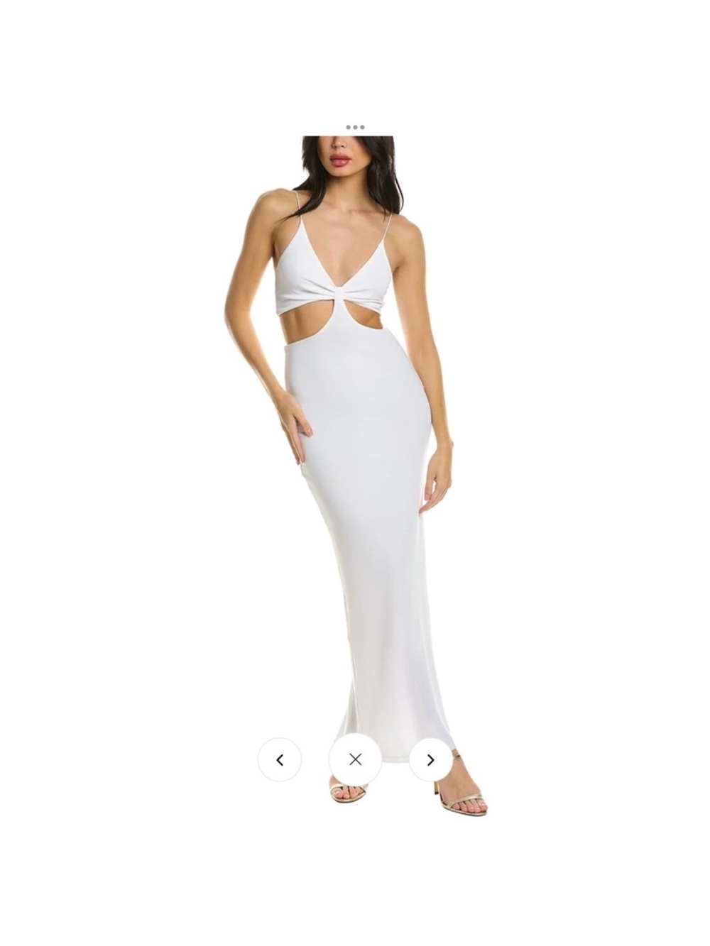 Alice + Olivia White Cutout Twist Maxi Dress
